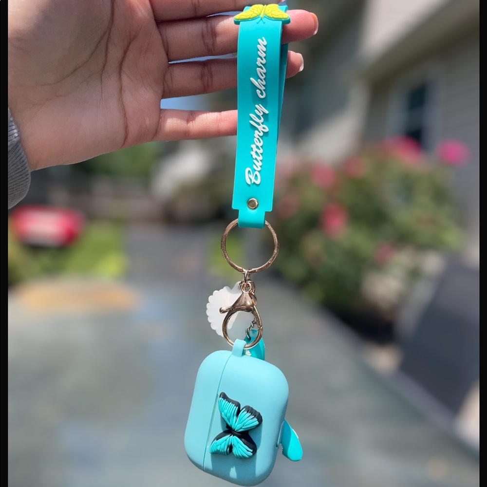 Teal Butterfly Charm AirPod Pro Case